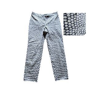 🩵Peserico Sign‎ Pants Trousers Blue White Gray Patterned Trouser Cropped 2